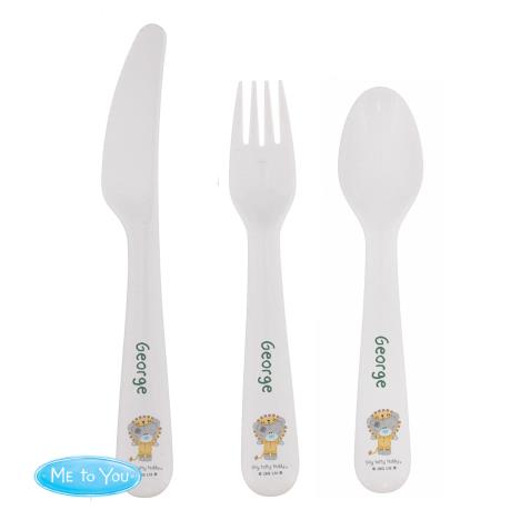 Personalised Tiny Tatty Teddy Jungle Animals Plastic 3 Pc Cutlery Set £9.99